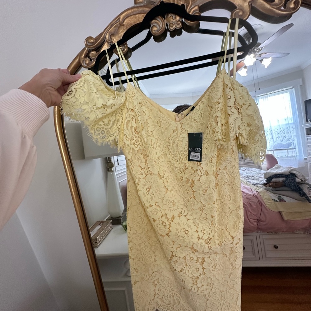 Ralph Lauren Yellow Lace Dress